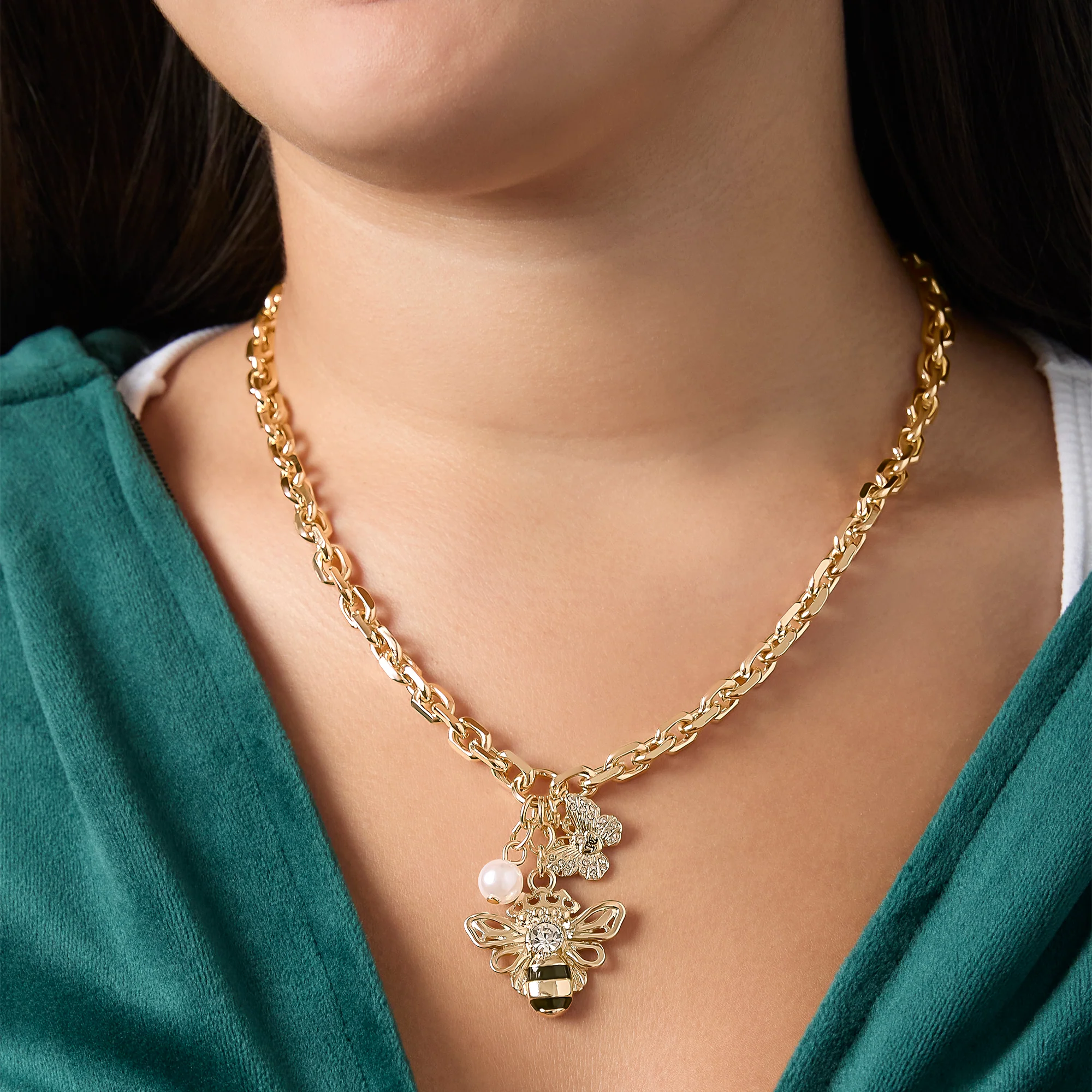 Charm Cluster Bee Necklace - Image 3