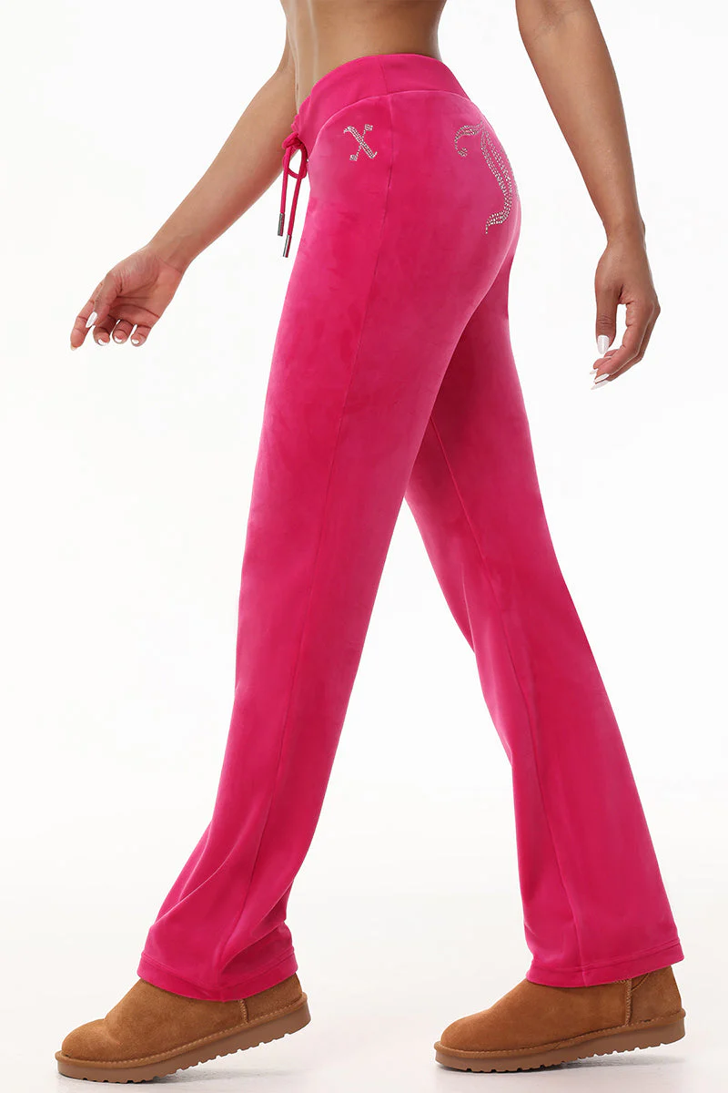 Custom Initial OG Big Bling Velour Track Pants - Image 26