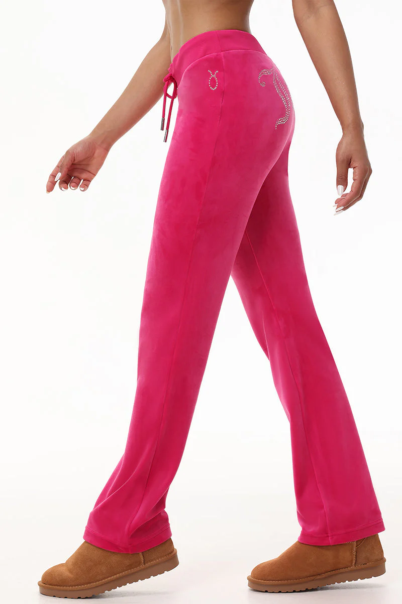 Custom Zodiac OG Big Bling Velour Track Pants - Image 5