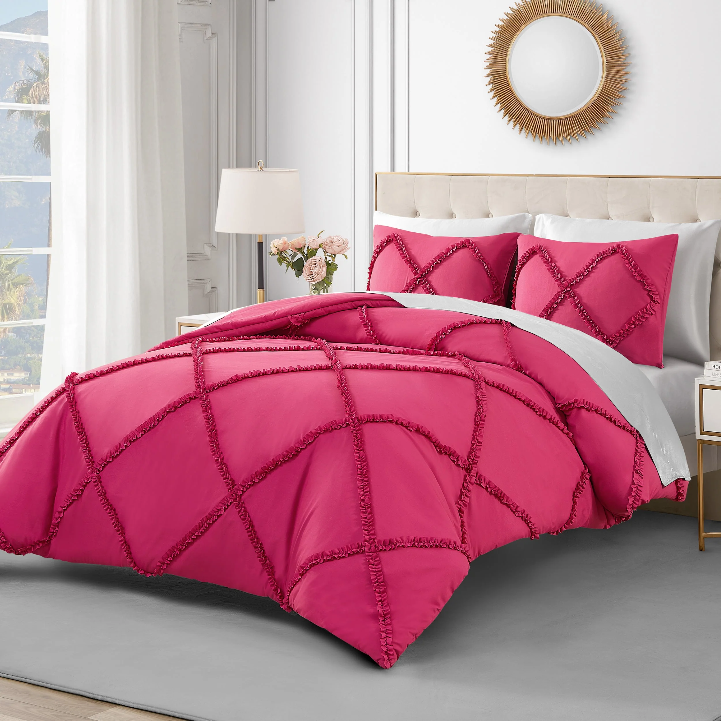 Diamond Ruffle Comforter Set - Image 3