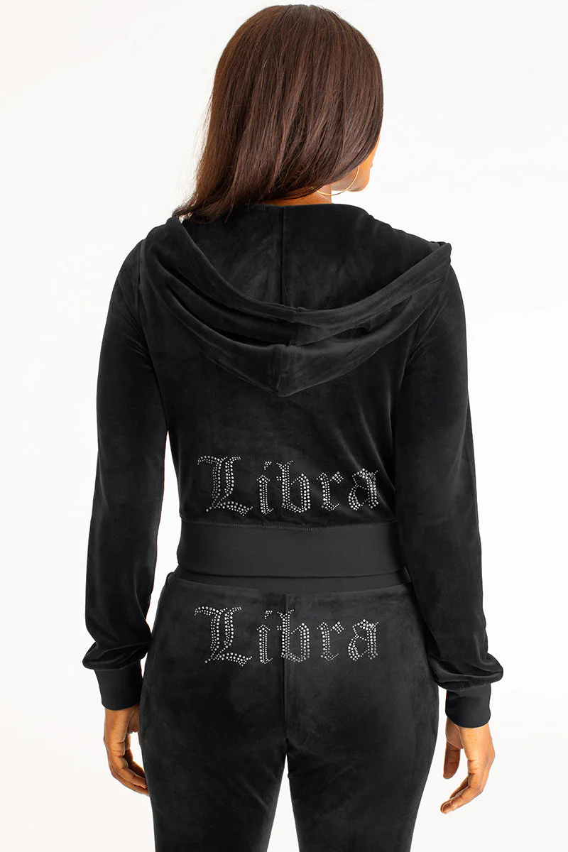 Libra Customizable Big Bling Velour Hoodie - Image 3