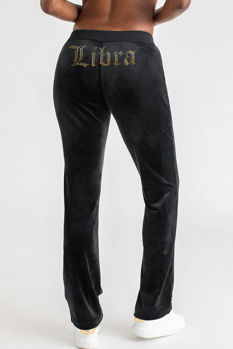 Libra Customizable Big Bling Velour Track Pants