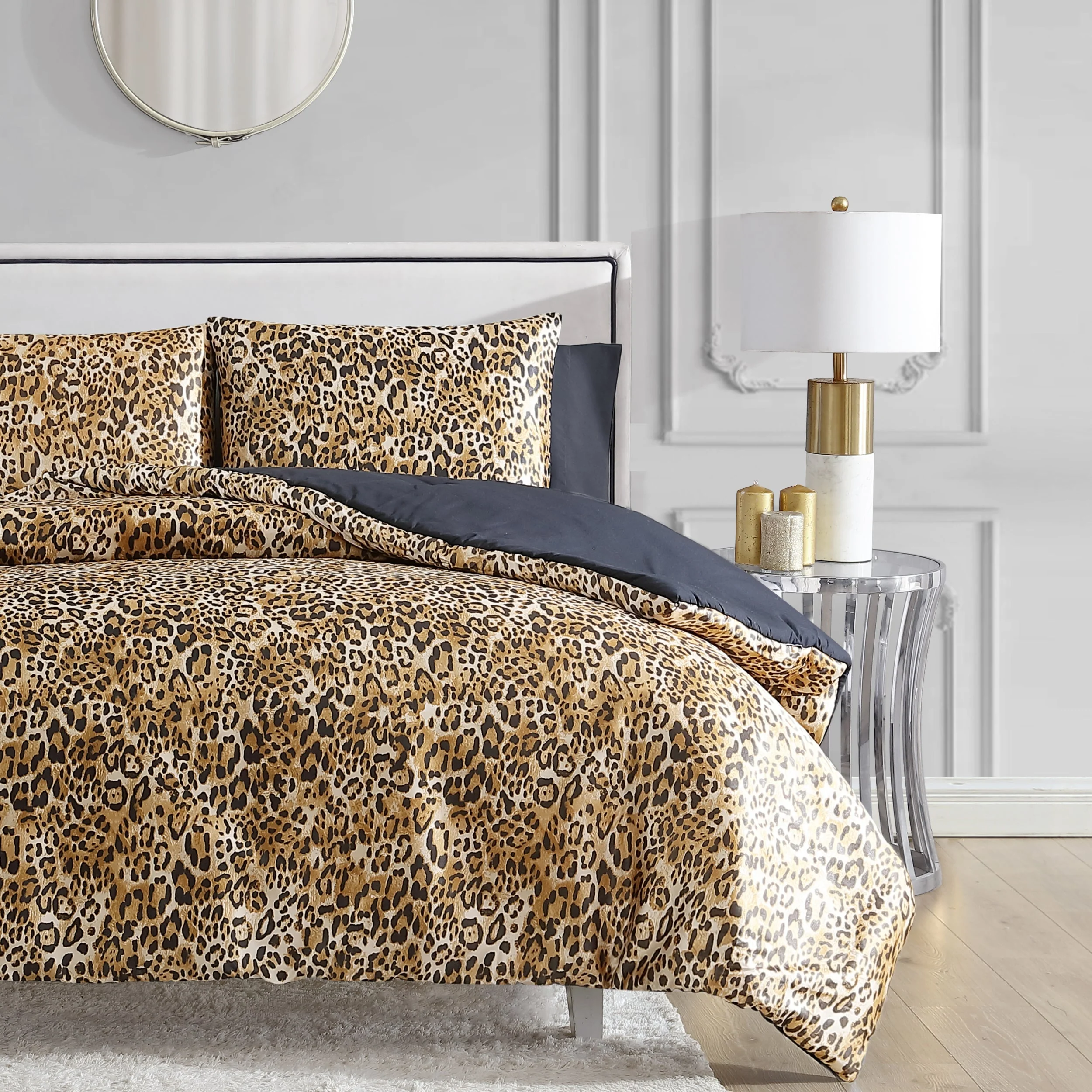 Monica Leopard Satin Reversible Comforter Set - Image 3