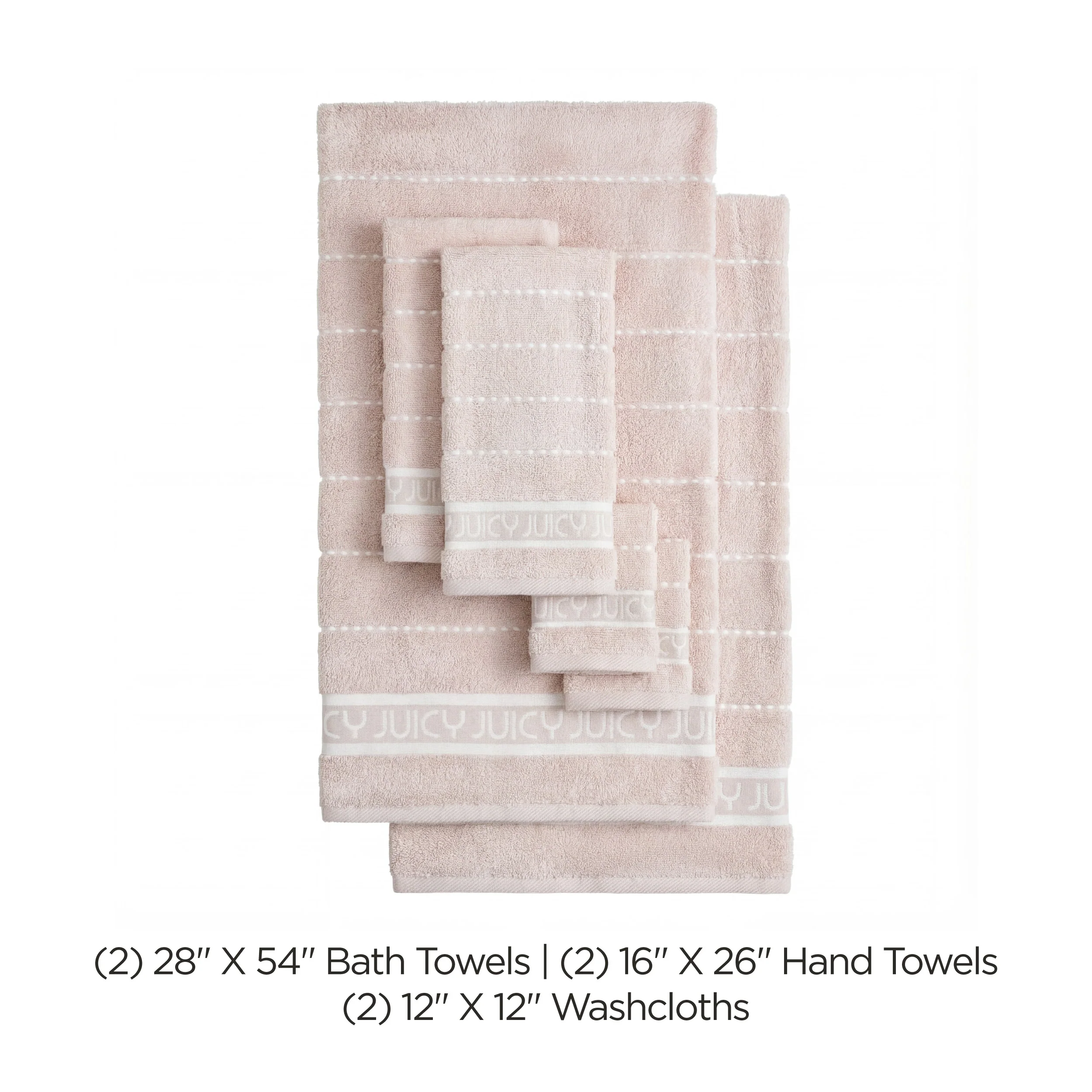 Plush Stripe Bath Towel Set - Image 2
