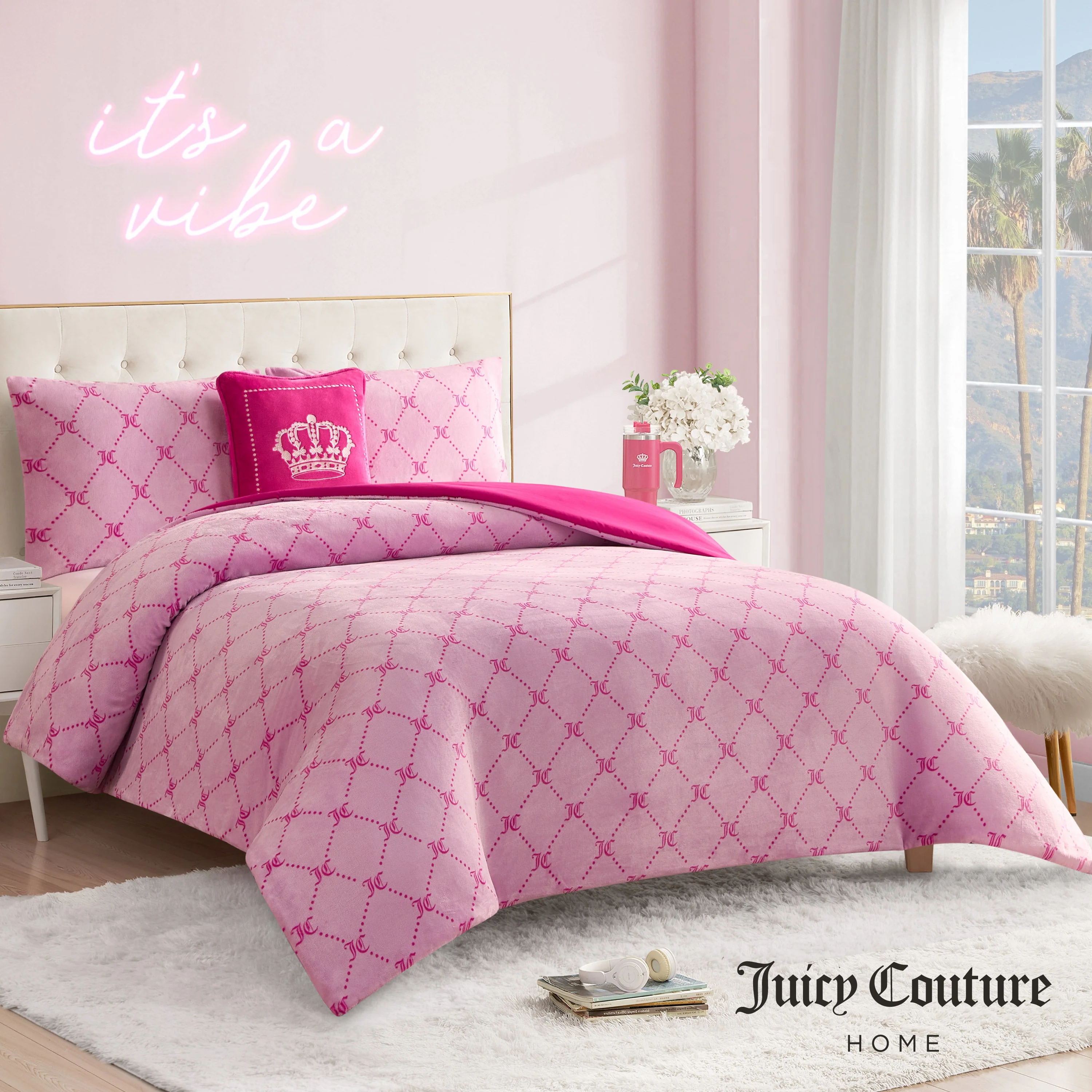 Plush Trellis Link Reversible Comforter Set - Image 3