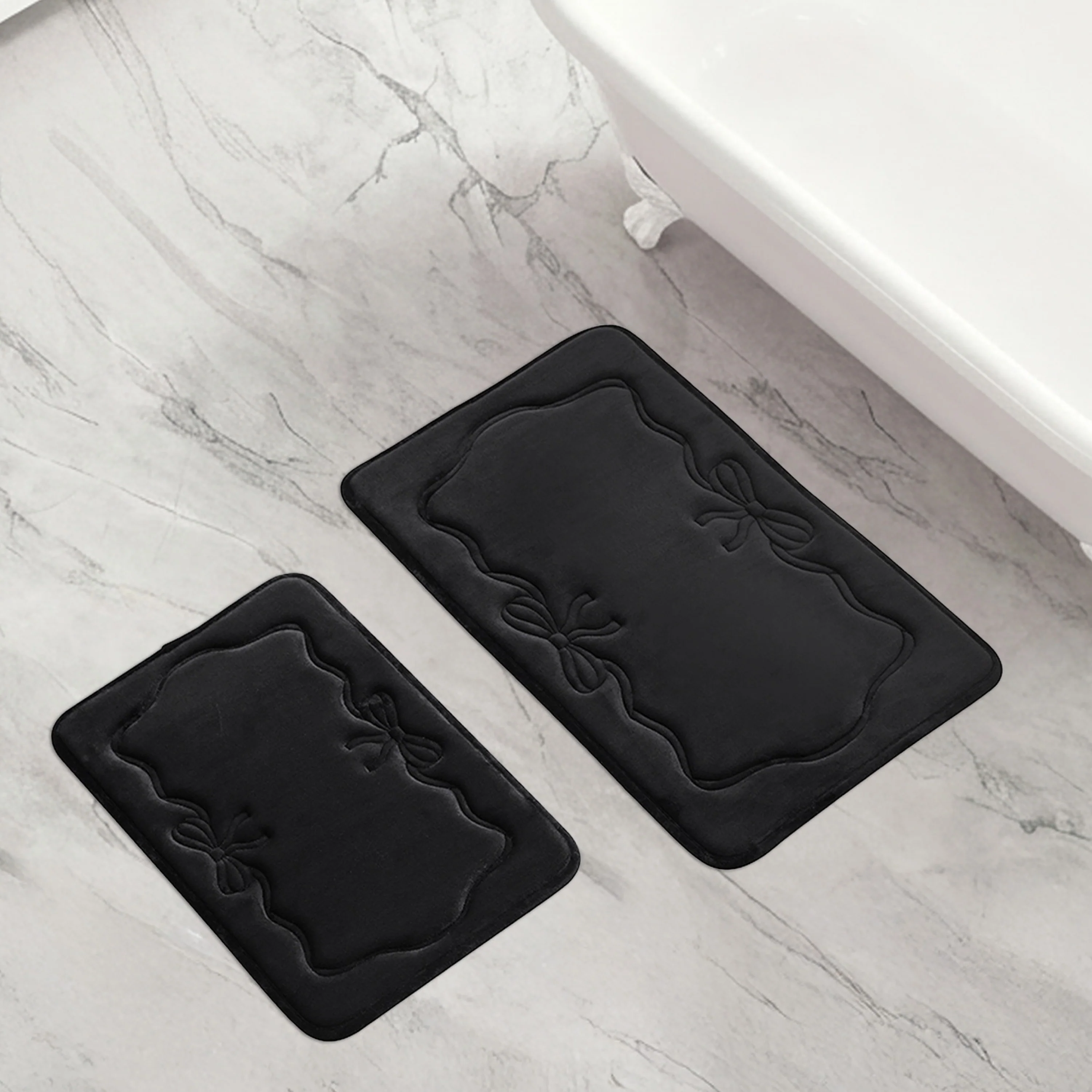 Quilted Memory Foam Bath Mat 2-Piece Set