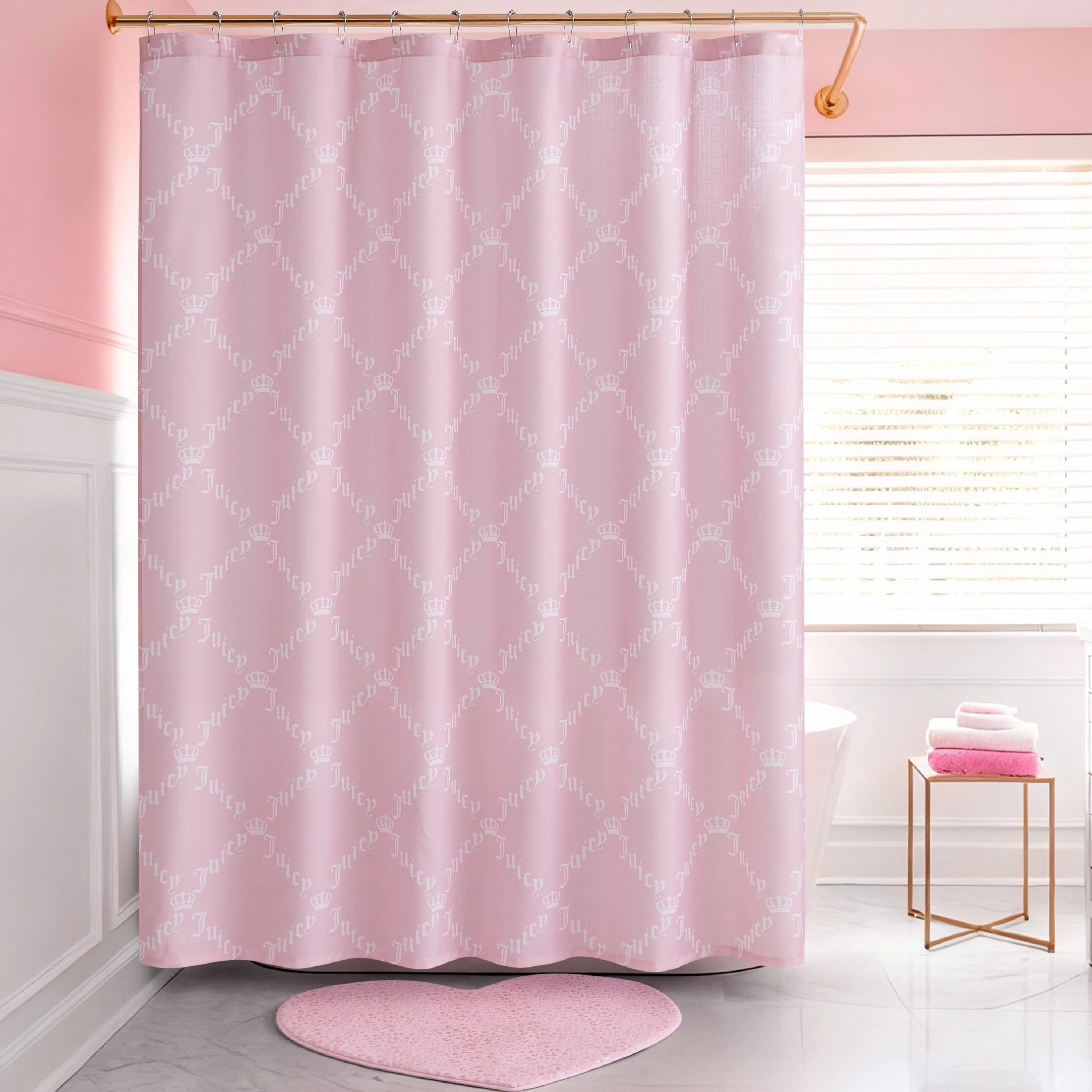 Shower Curtain and Hooks Set