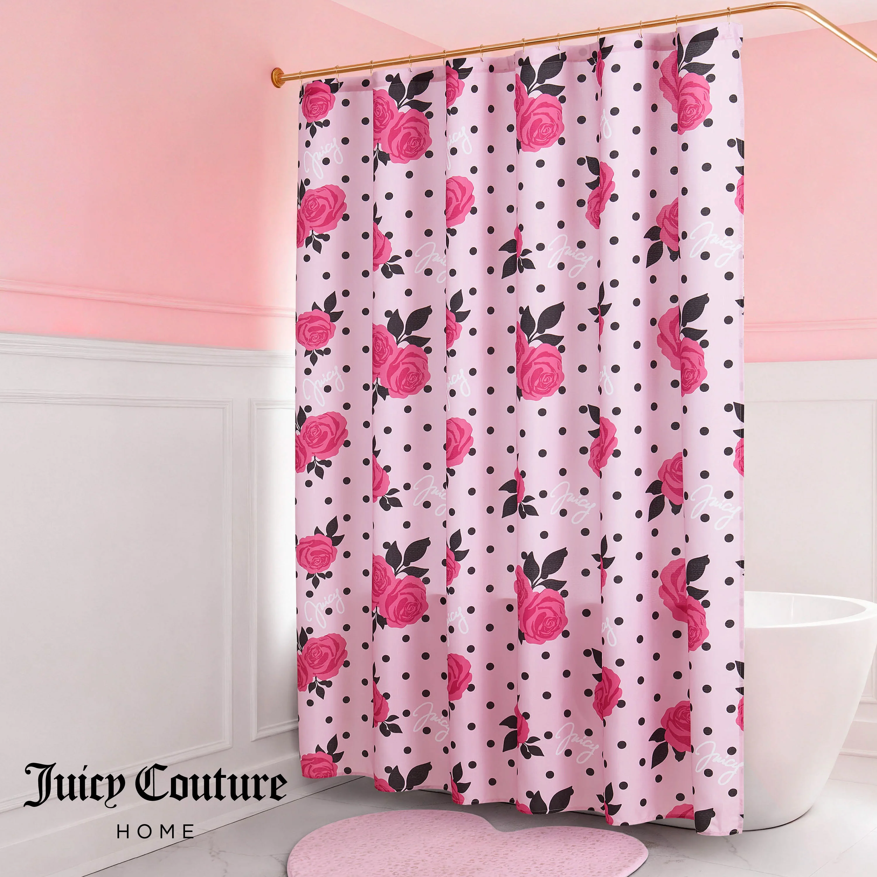 Shower Curtain and Hooks Set - Image 3