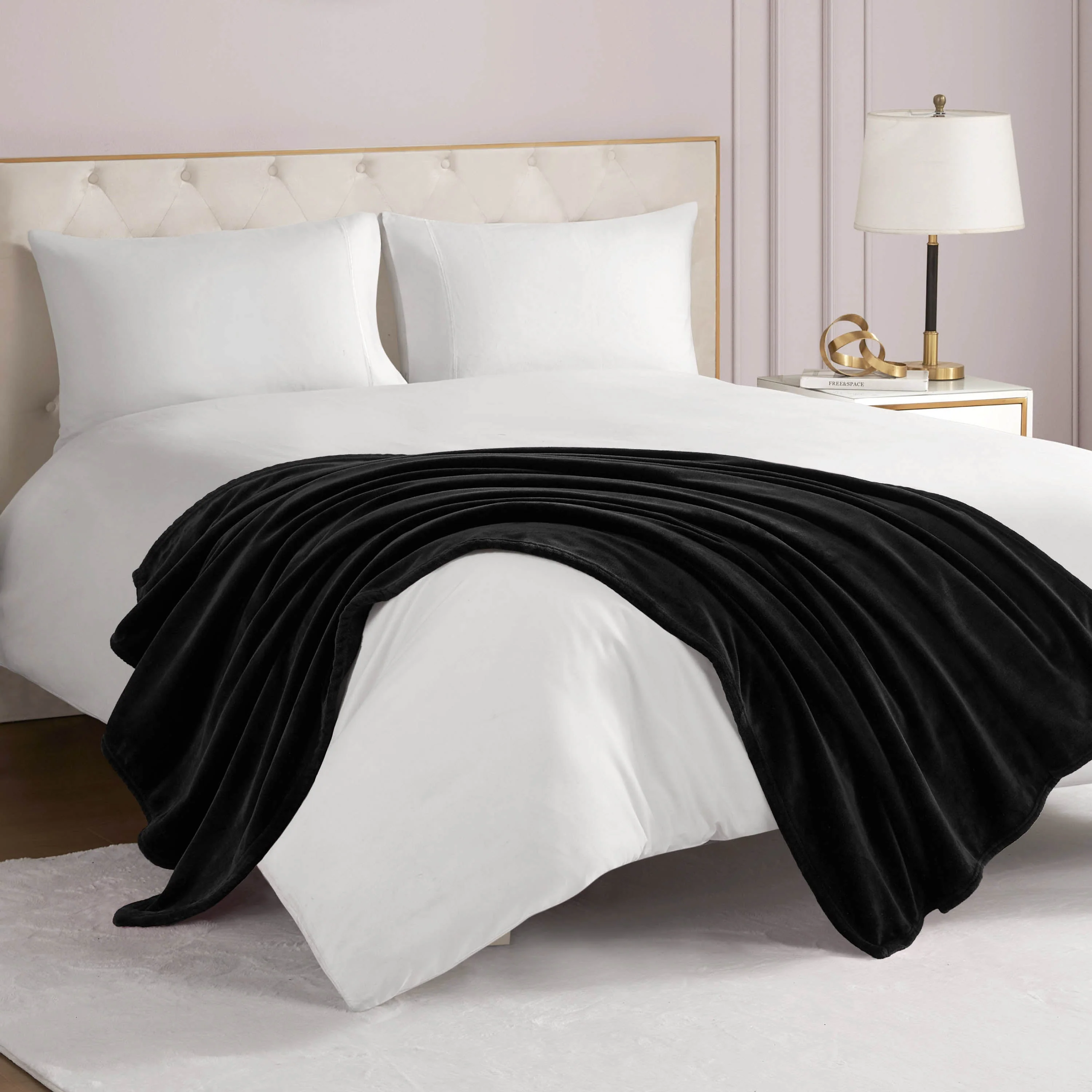 Solid Plush Throw Blanket