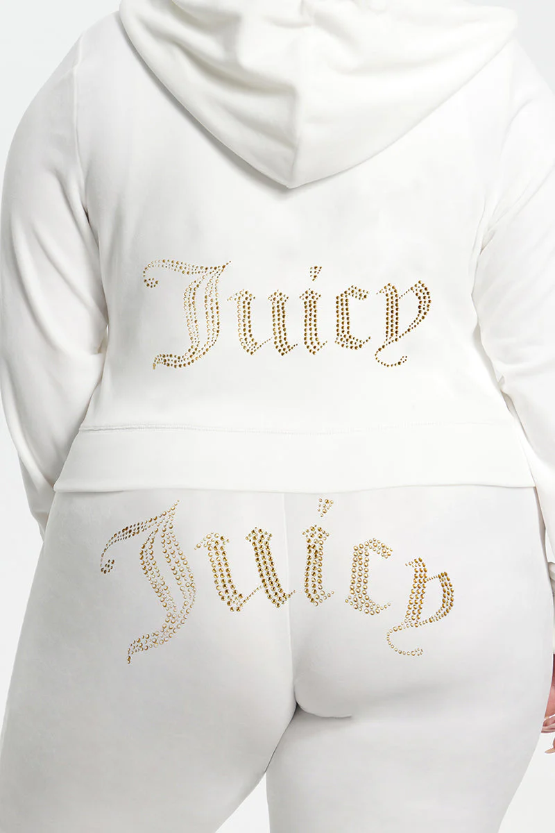 Plus-Size Technicolor Customizable Big Bling Velour Hoodie - Image 4