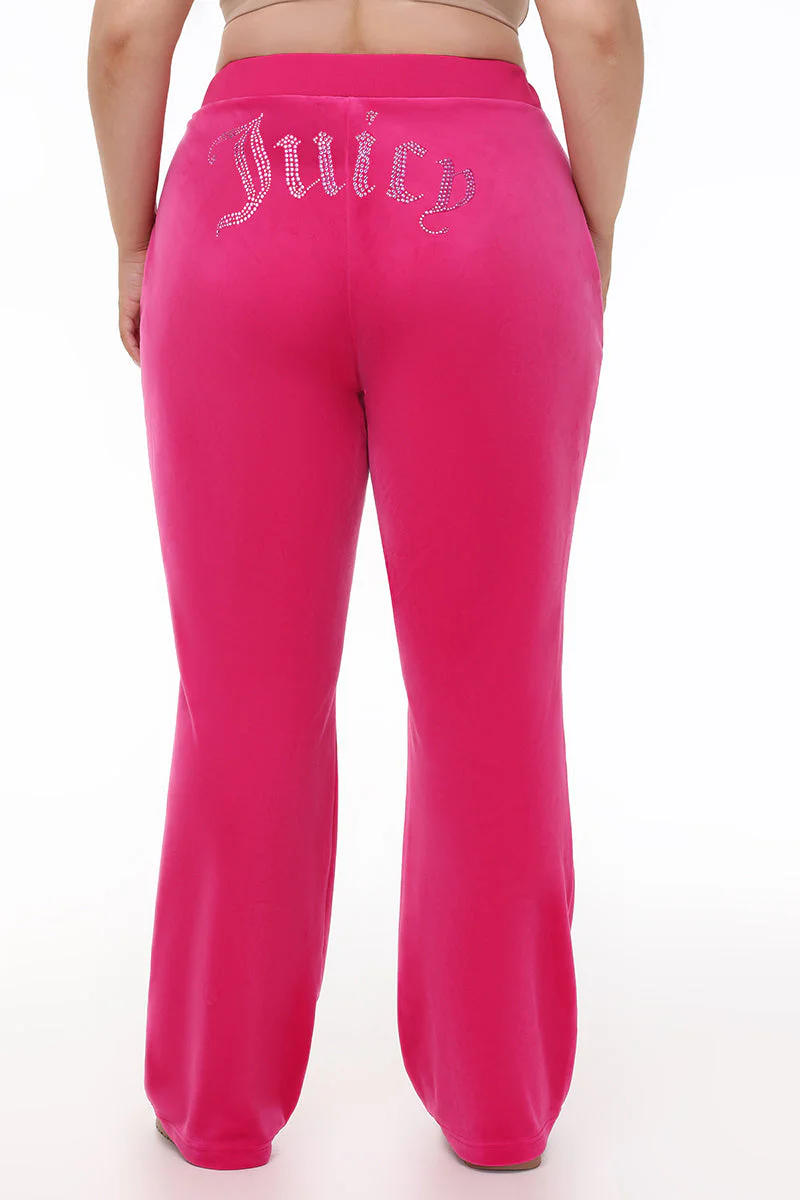 Plus-Size Technicolor Customizable Big Bling Velour Track Pants - Image 5